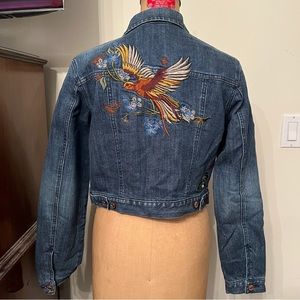 7 For All Mankind Embroidered Denim Jean Jacket